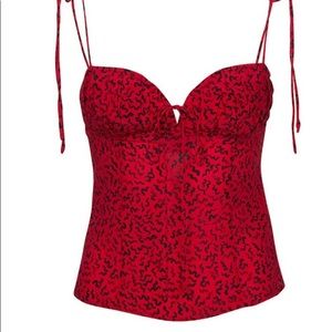 Réalisation Par Ana Top in Red Squiggle- XS